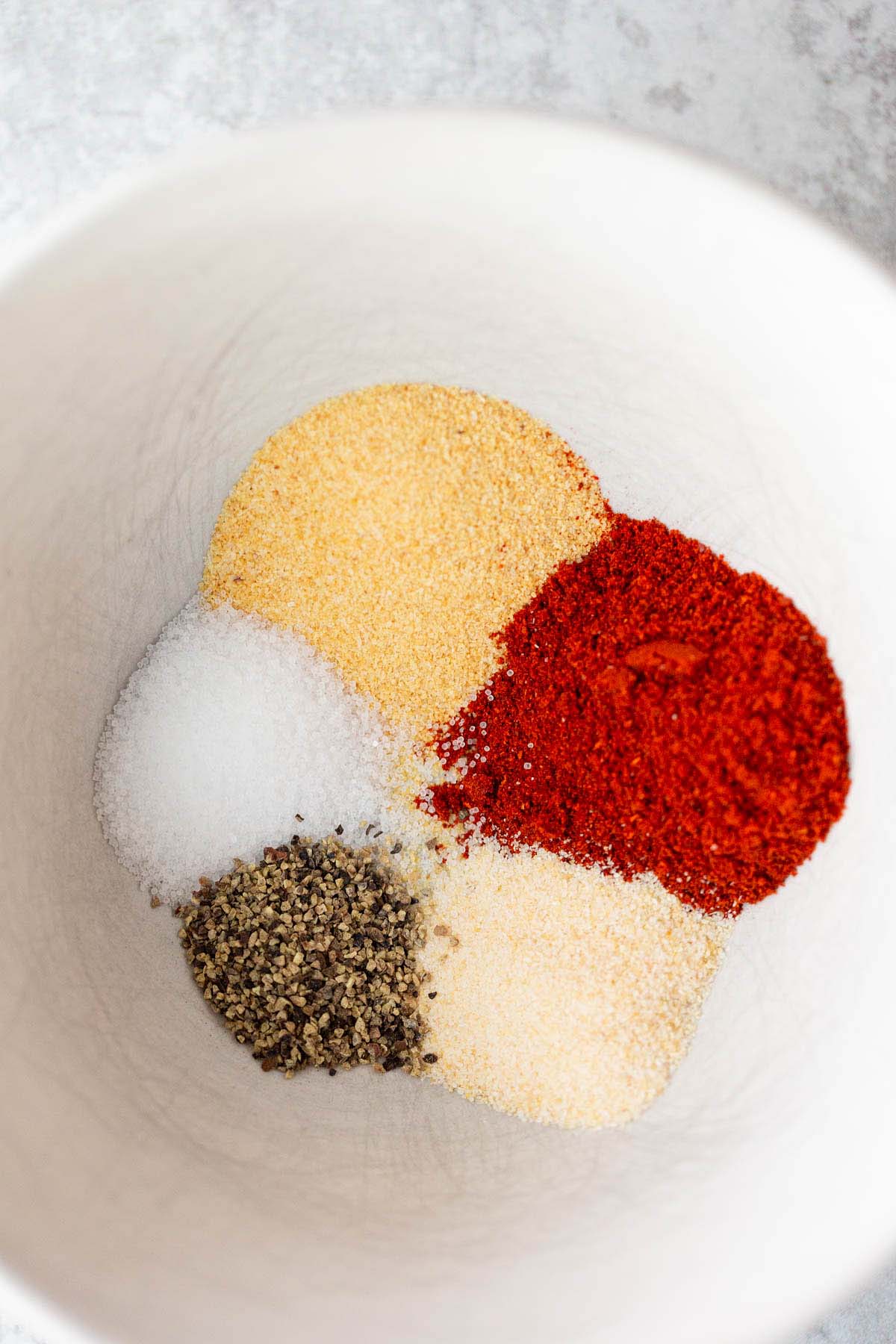 Seasonings in a small bowl.