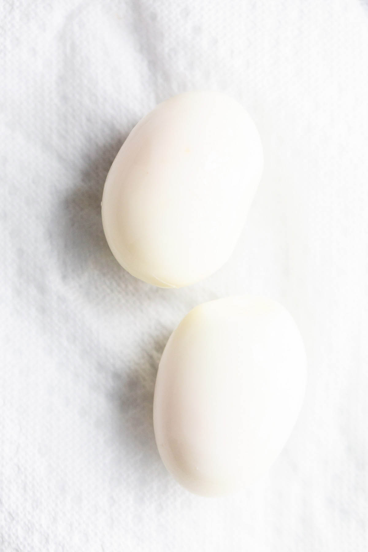 Peeled hard boiled eggs