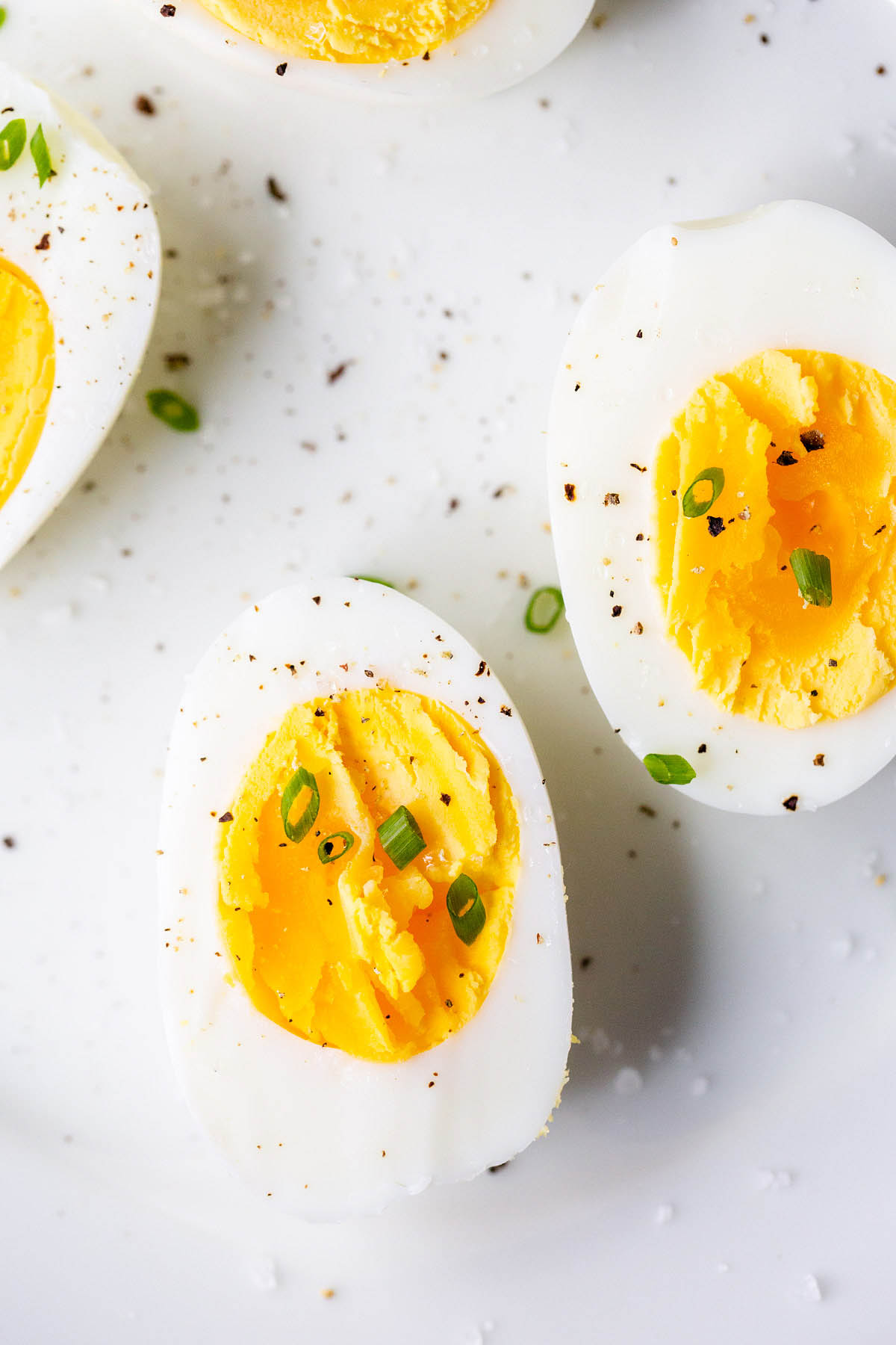 Air fryer hard boiled eggs with chives