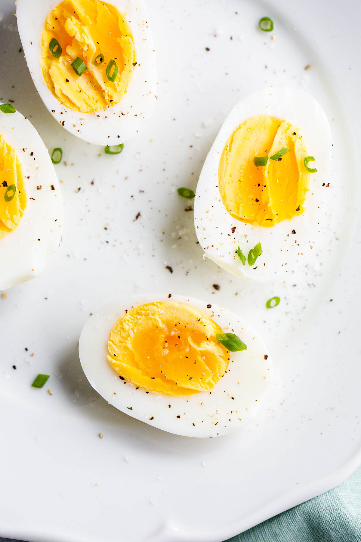 Air fryer hard boiled eggs with chives