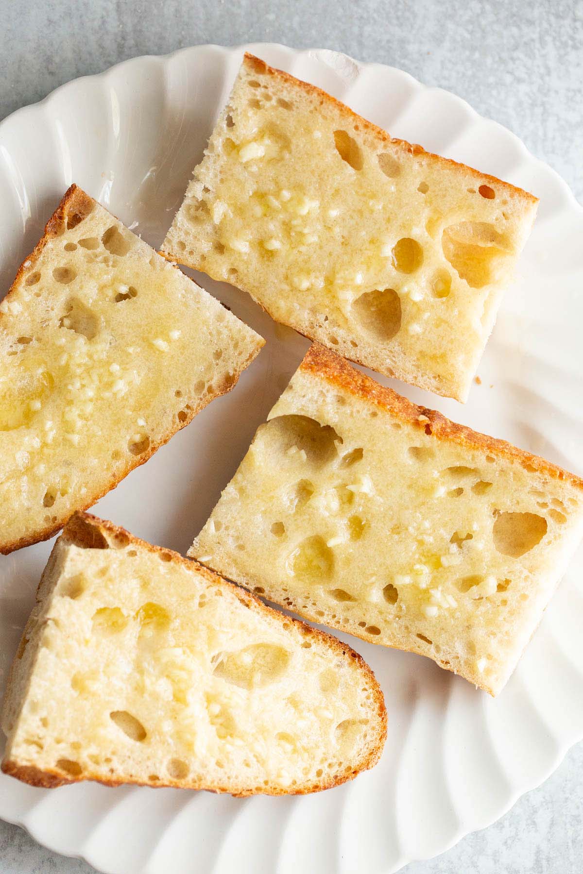 Garlic butter spread onto bread