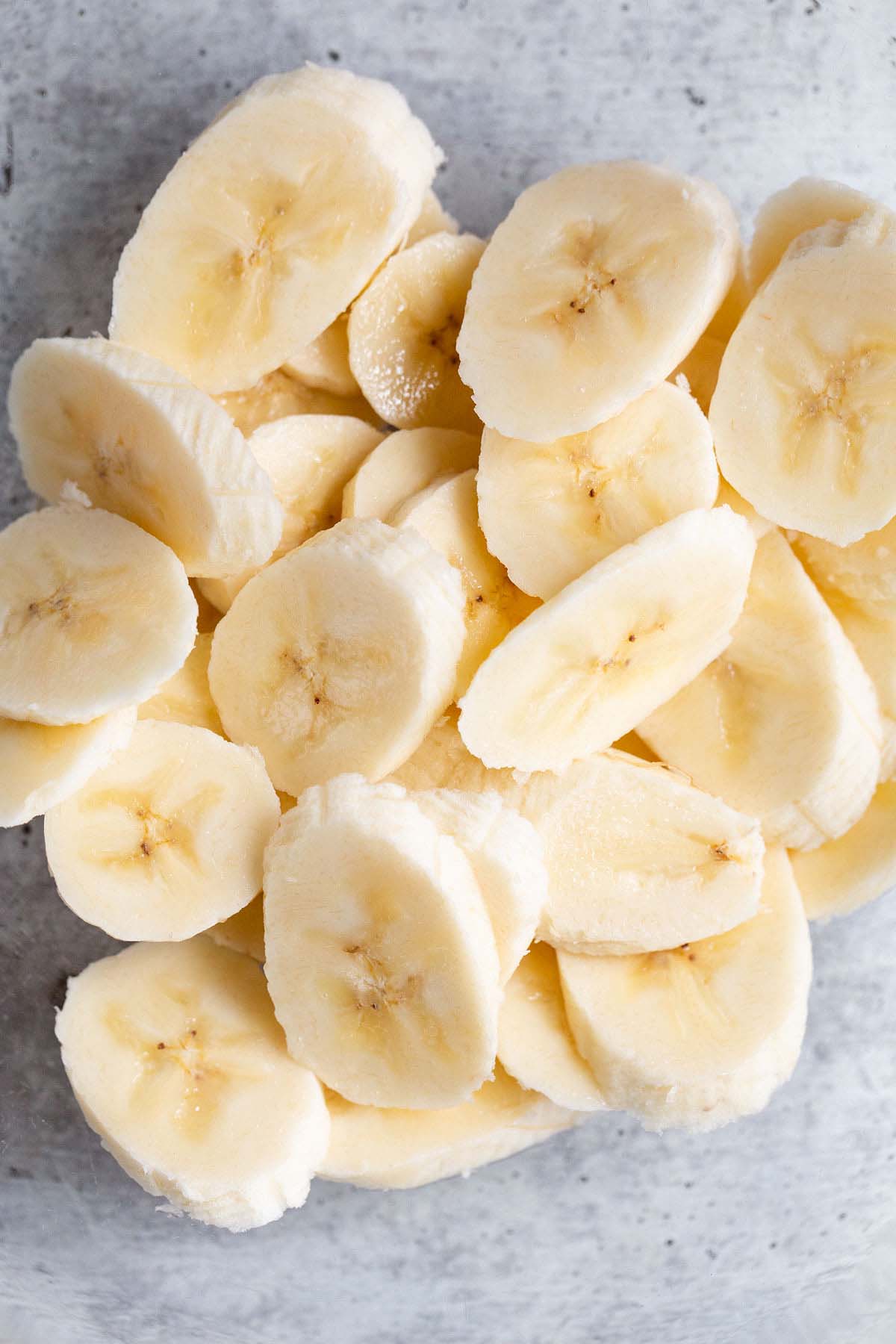 Sliced bananas