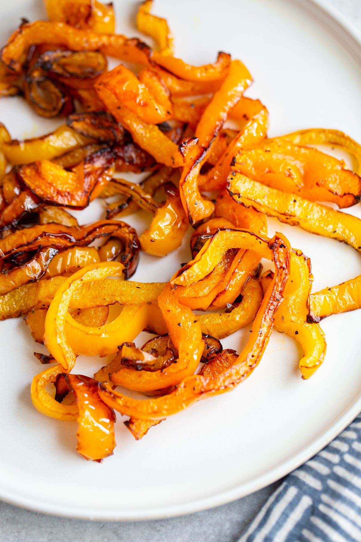 Air fryer bell peppers on a plate