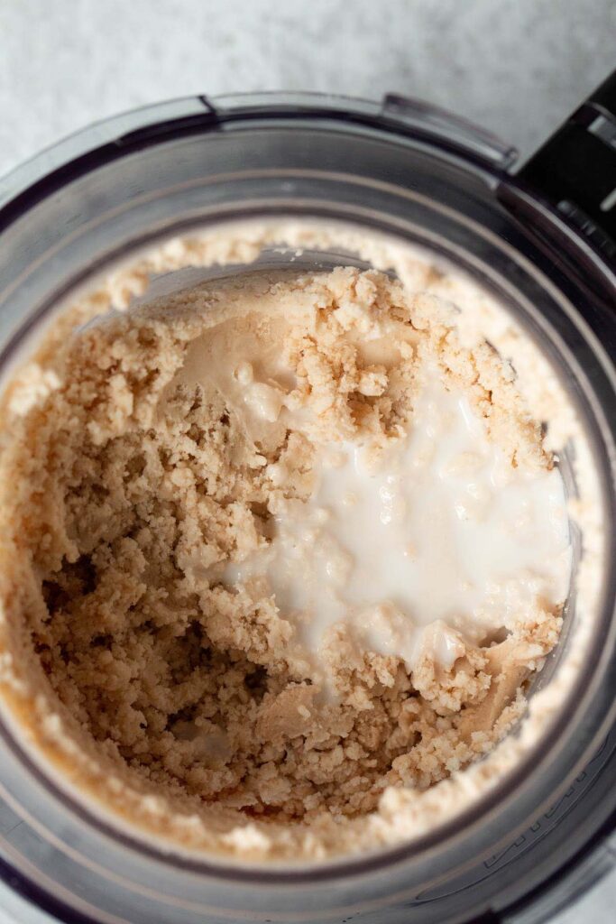 Mixing the chocolate creami