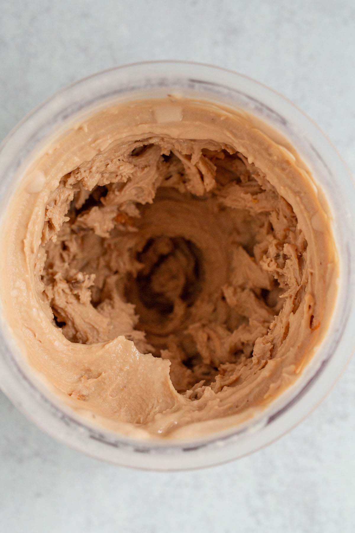 Chocolate peanut butter creami in Creami container
