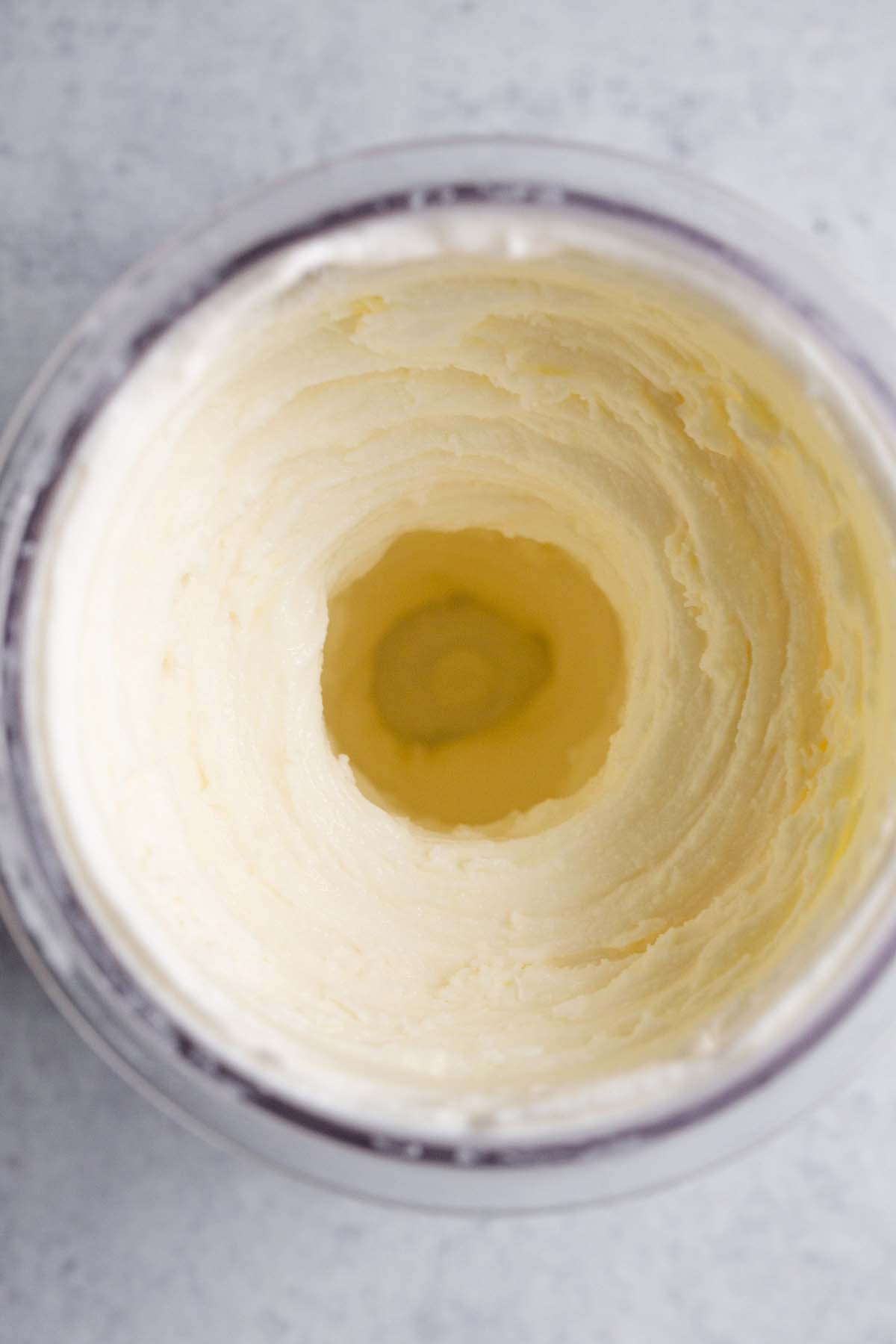 processed ice cream in Creami container