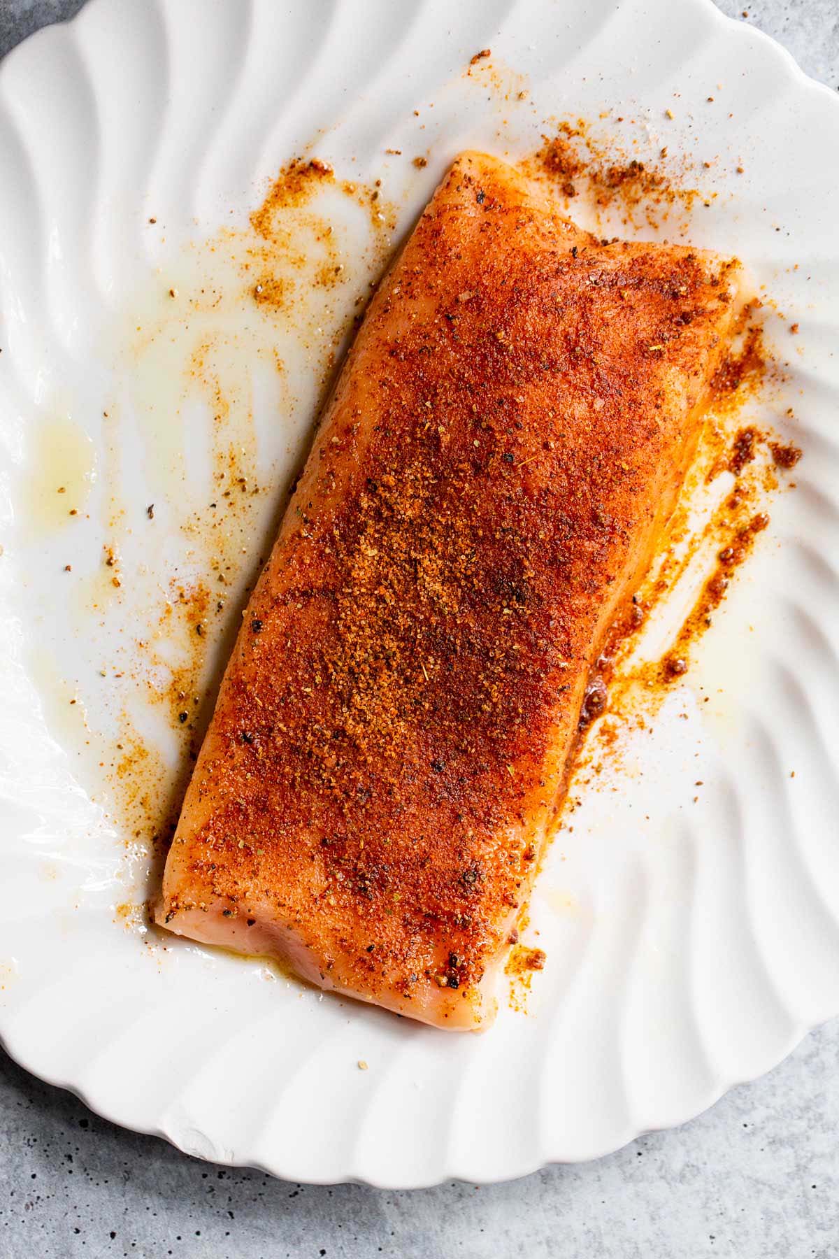 Salmon seasoned with old bay
