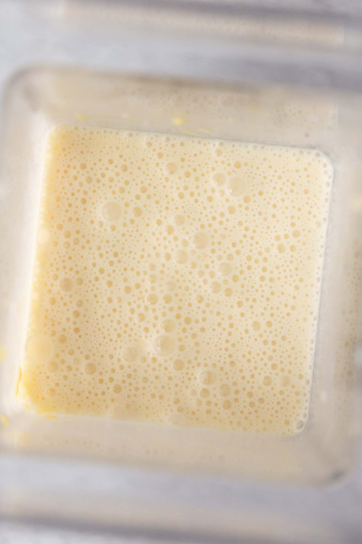 Ice cream mixture in blender