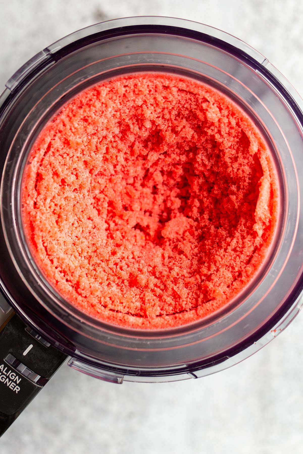 Making strawberry sorbet