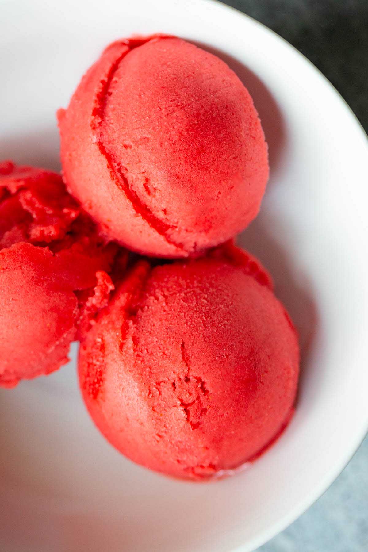 Ninja Creami strawberry sorbet scoops