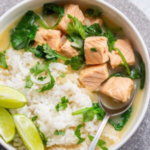 Salmon coconut soup