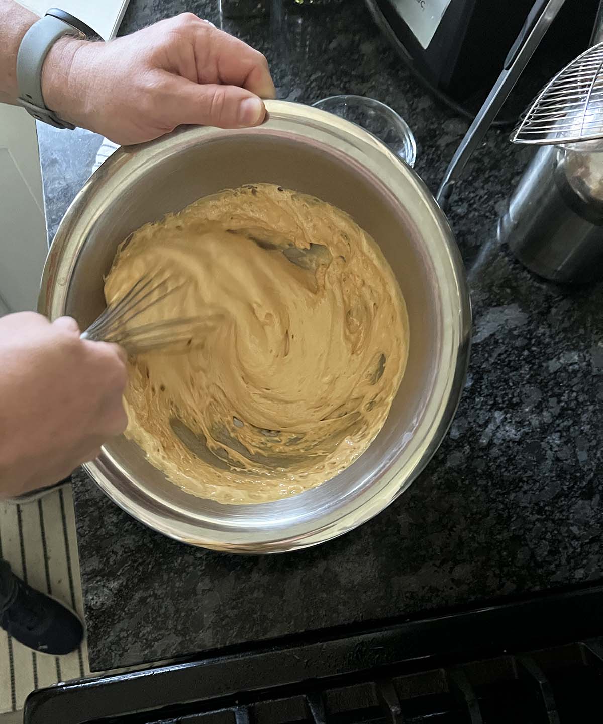 Whisking honeycomb candy