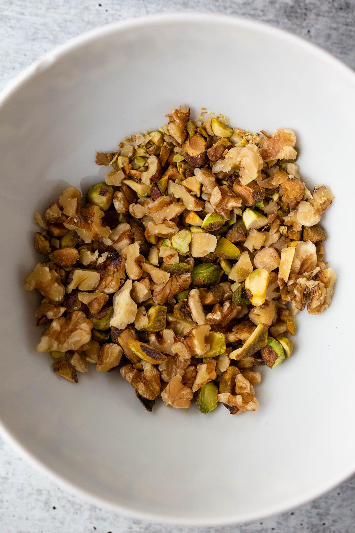 Walnuts and pistachios in a bowl