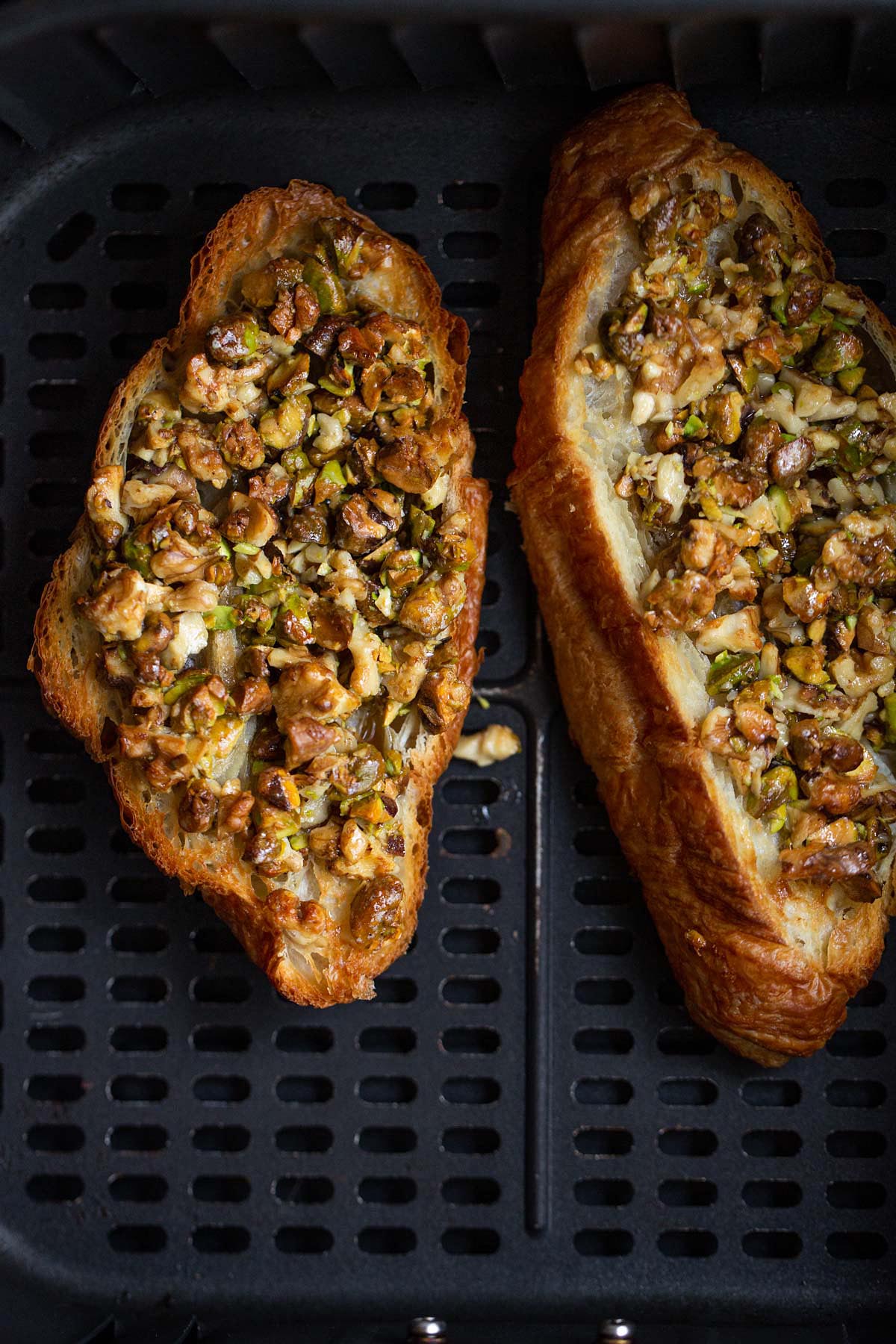 Cooked baklava croissant in air fryer