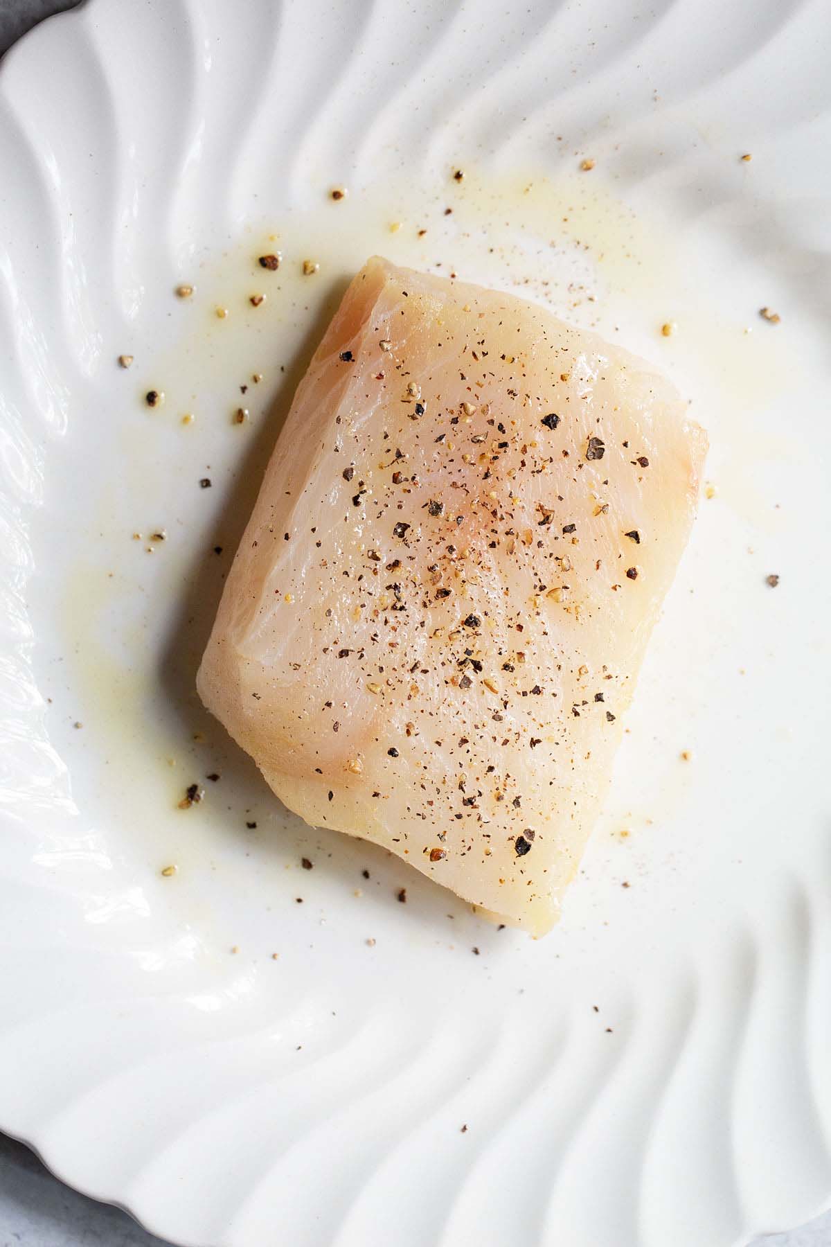 Cod with olive oil and pepper