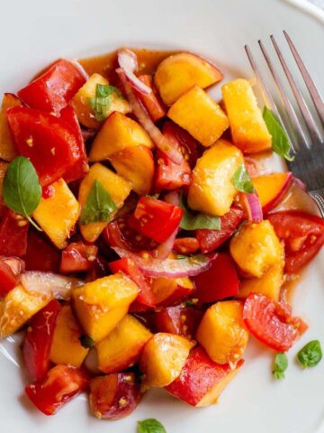 Calabrian tomato and peach salad