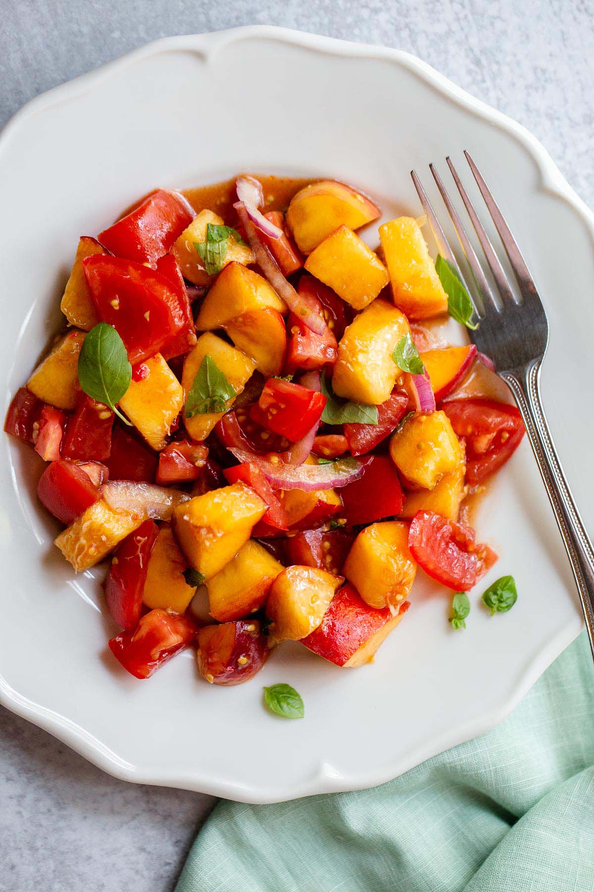 Calabrian tomato and peach salad
