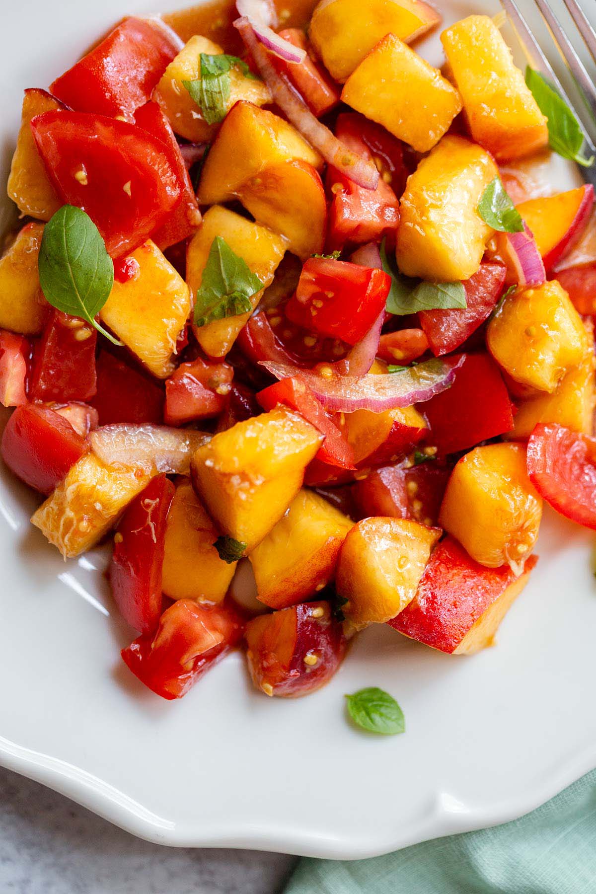 Calabrian tomato and peach salad