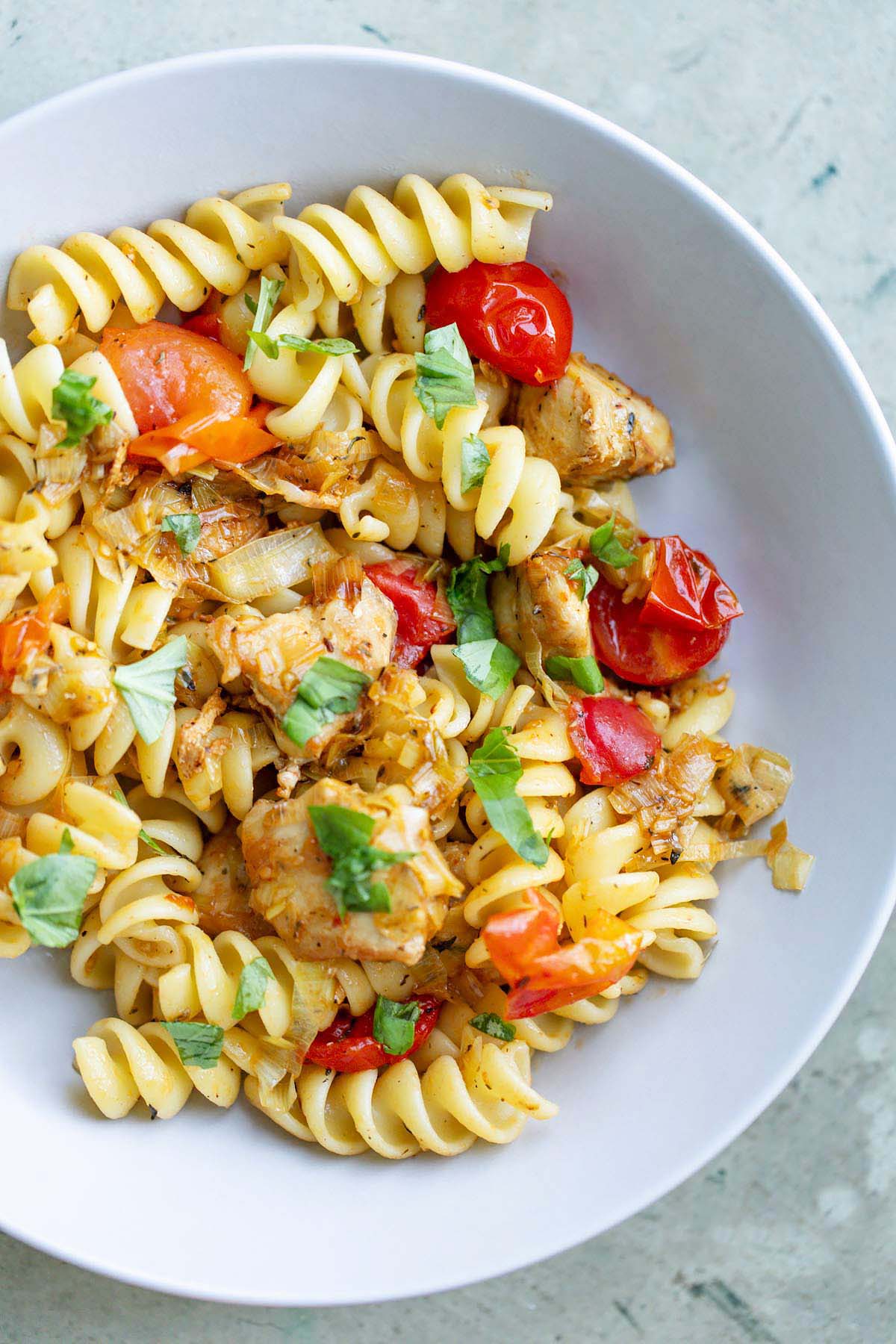 Chicken and leek pasta