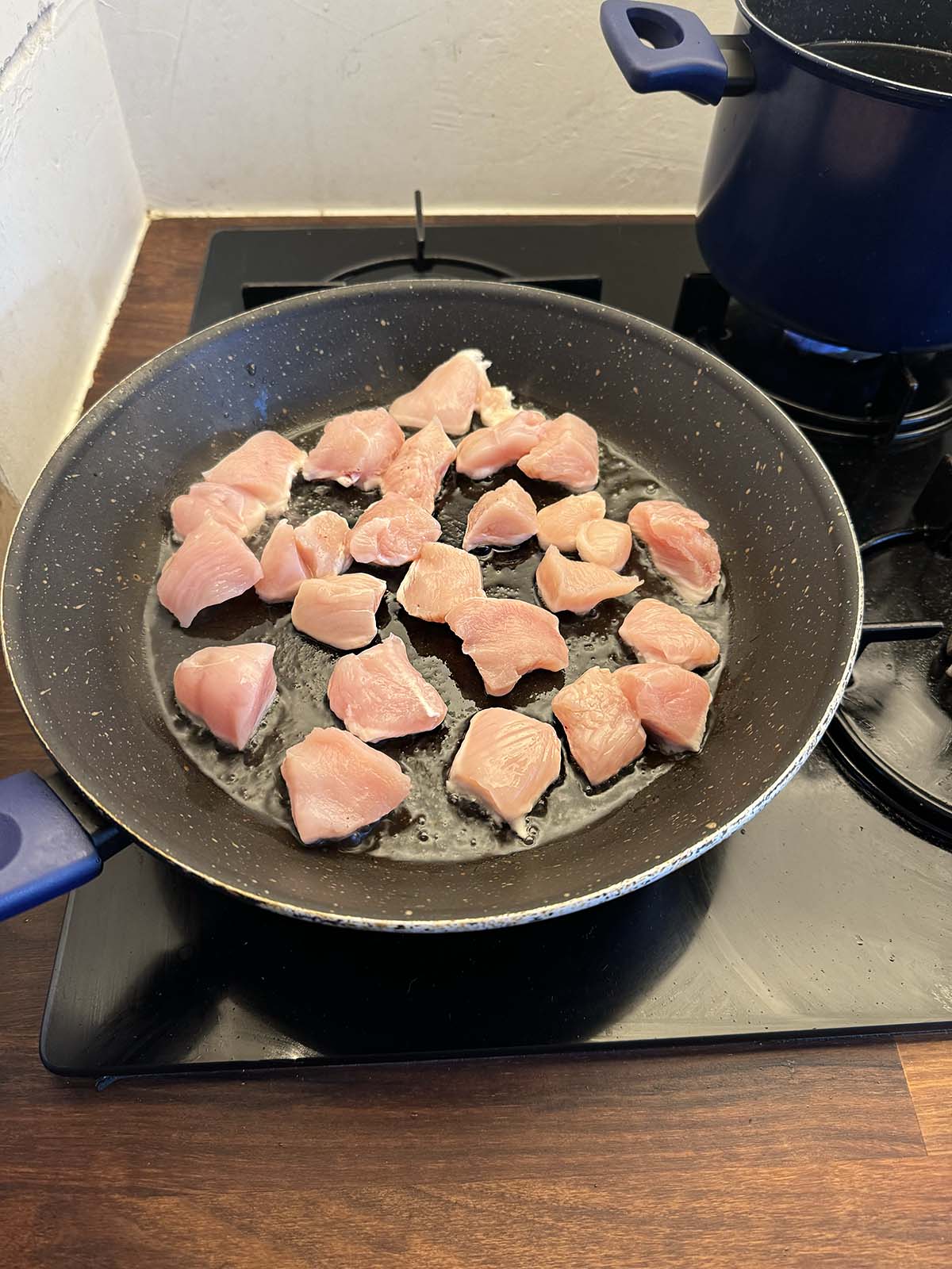 Cooking chicken in a skillet
