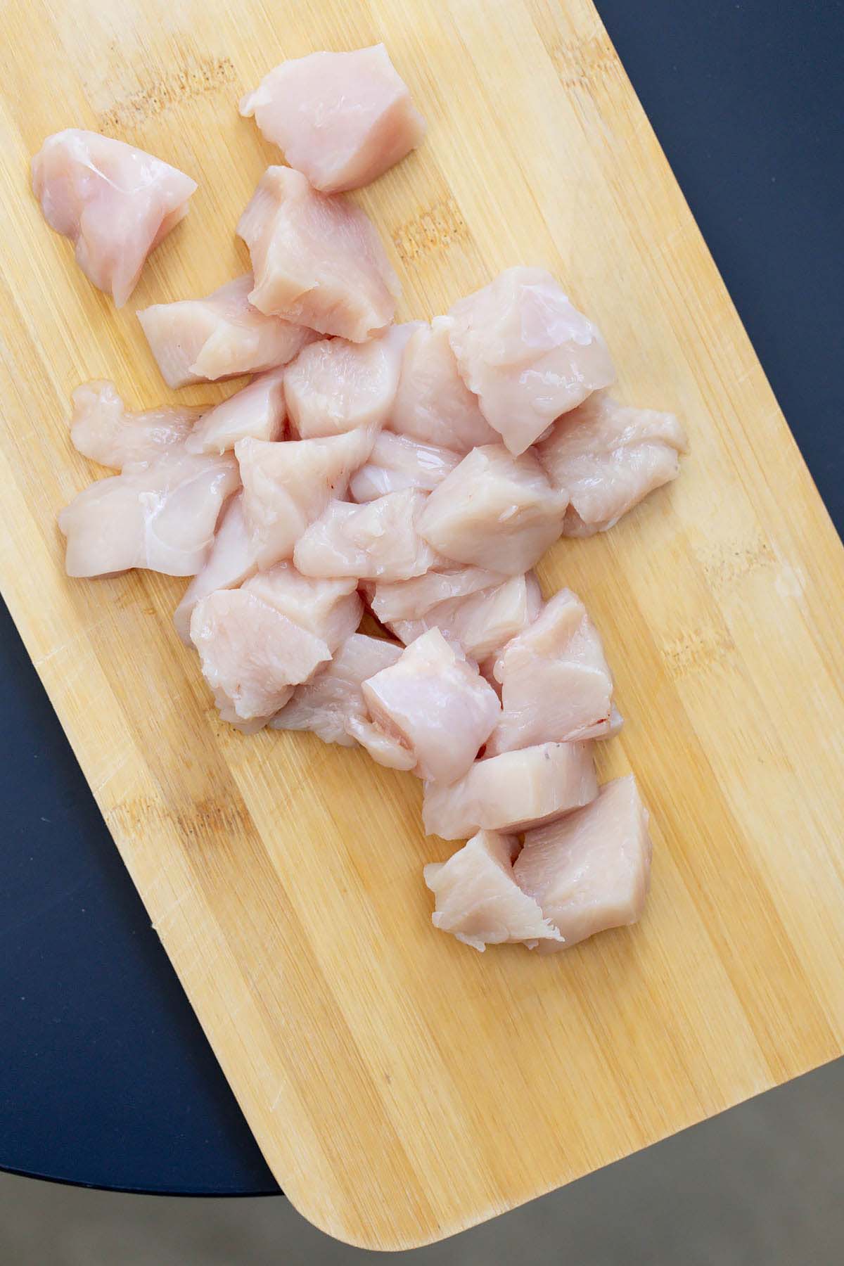 Diced raw chicken