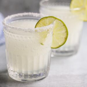 Ninja Creami frozen margarita with lime wheels