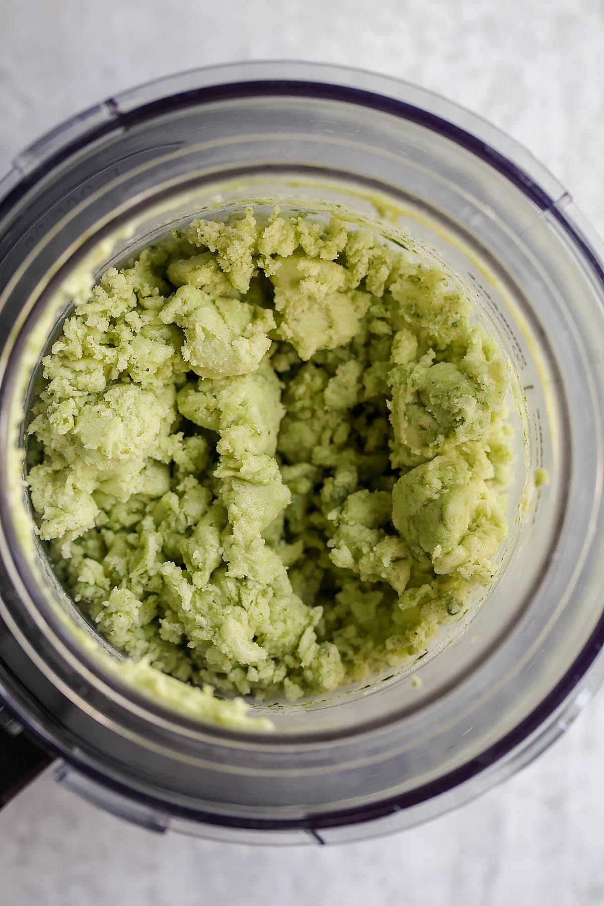 Processing matcha ice cream in Ninja Creami pint