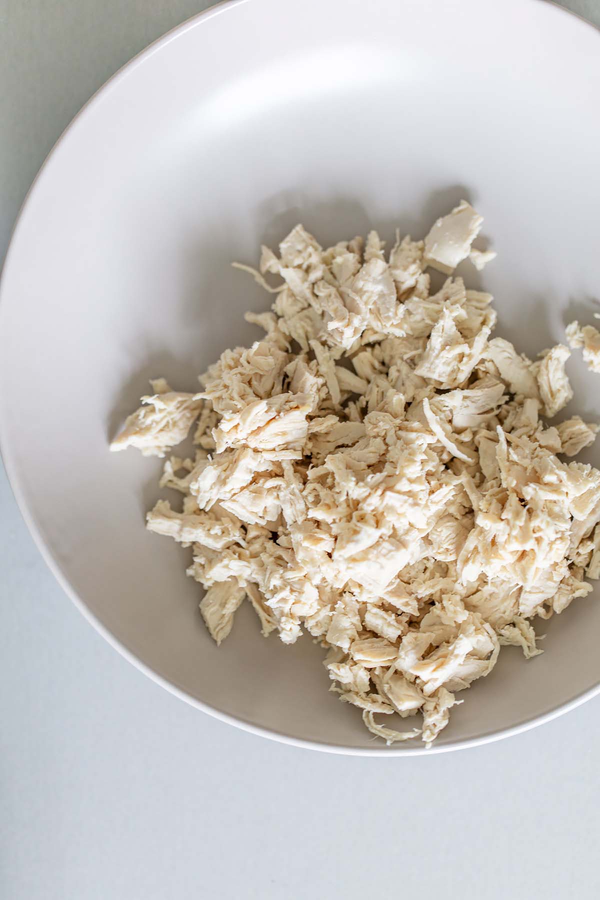 Shredded chicken in a bowl