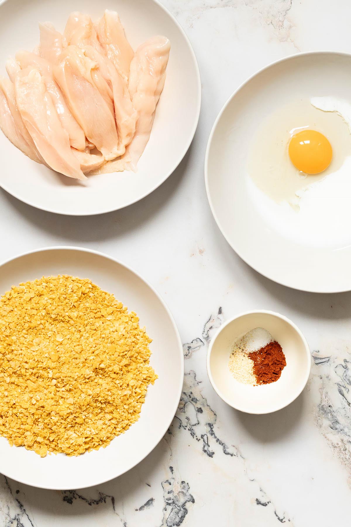 Ingredients for air fryer cornflake chicken