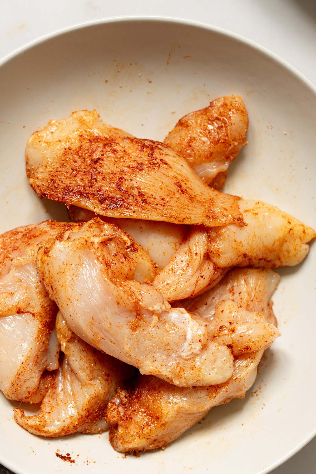 Chicken tenders tossed with seasonings