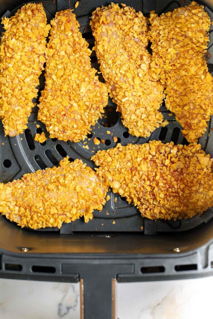 Uncooked chicken in air fryer