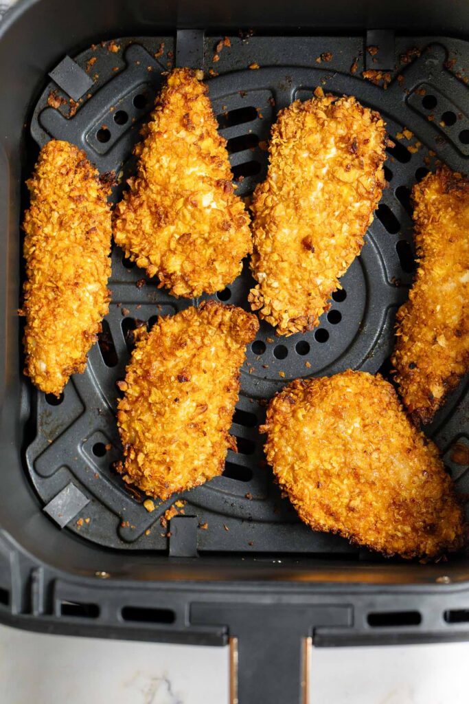 Cooked cornflake chicken in air fryer
