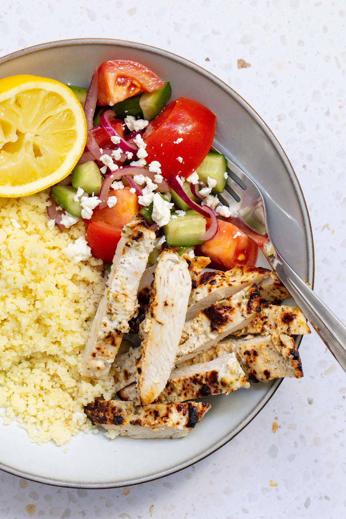 air fryer greek chicken bowl