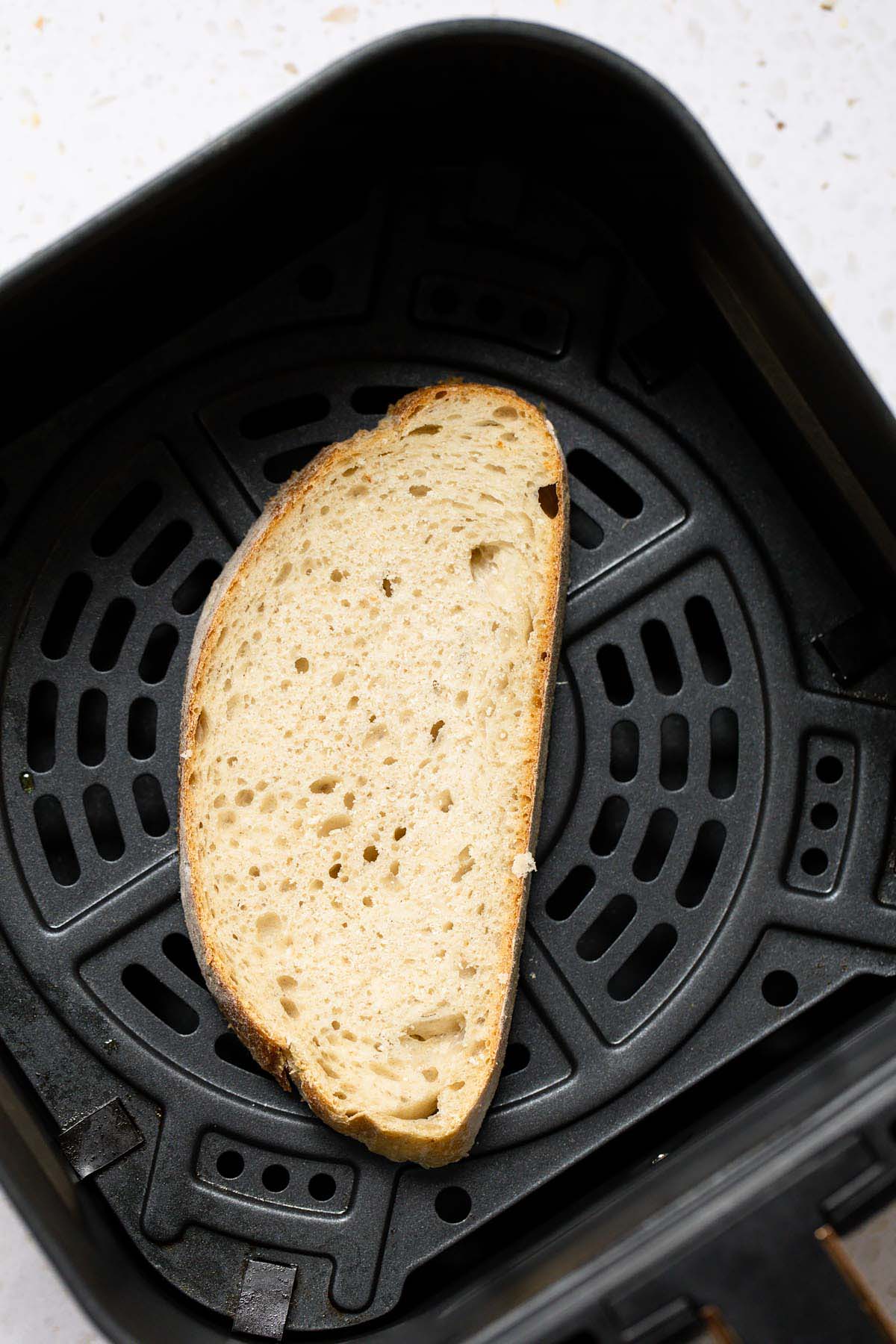 Bread in air fryer basket