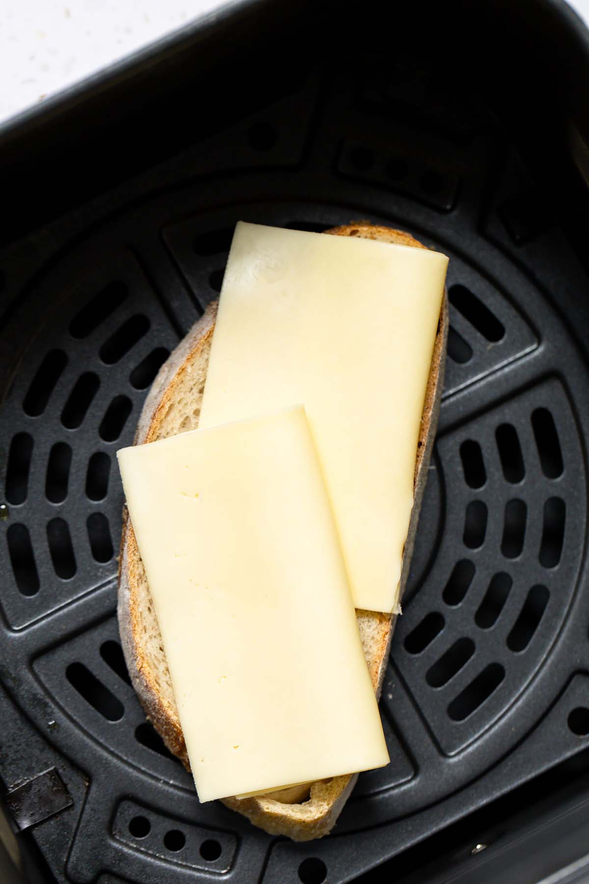 Bread with slices of cheese
