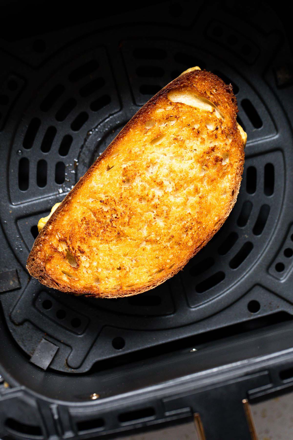 Grilled cheese in air fryer basket