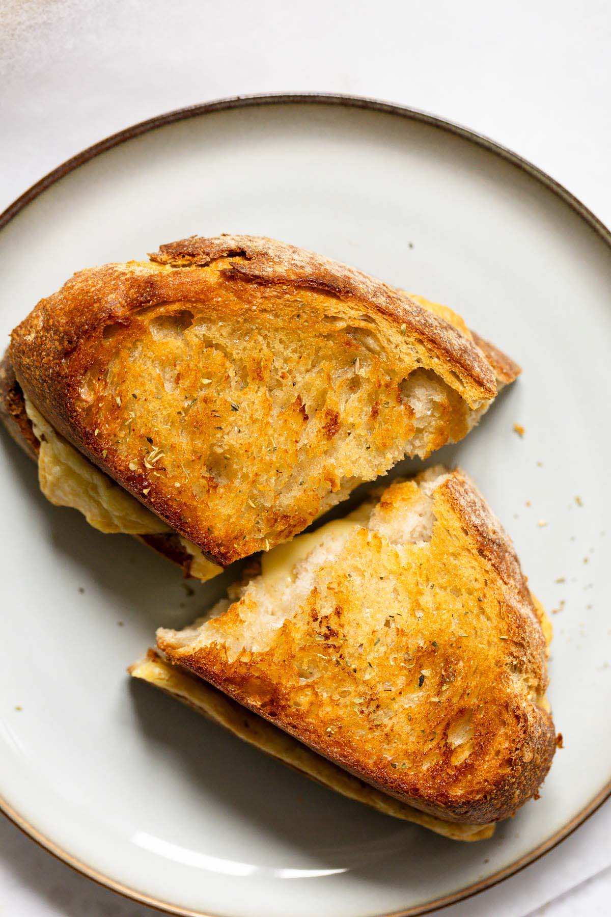 Air fryer grilled cheese on a plate