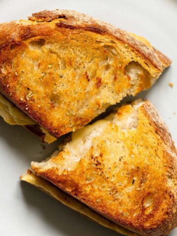 Air fryer grilled cheese on a plate