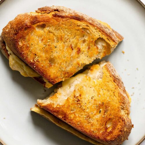Air fryer grilled cheese on a plate