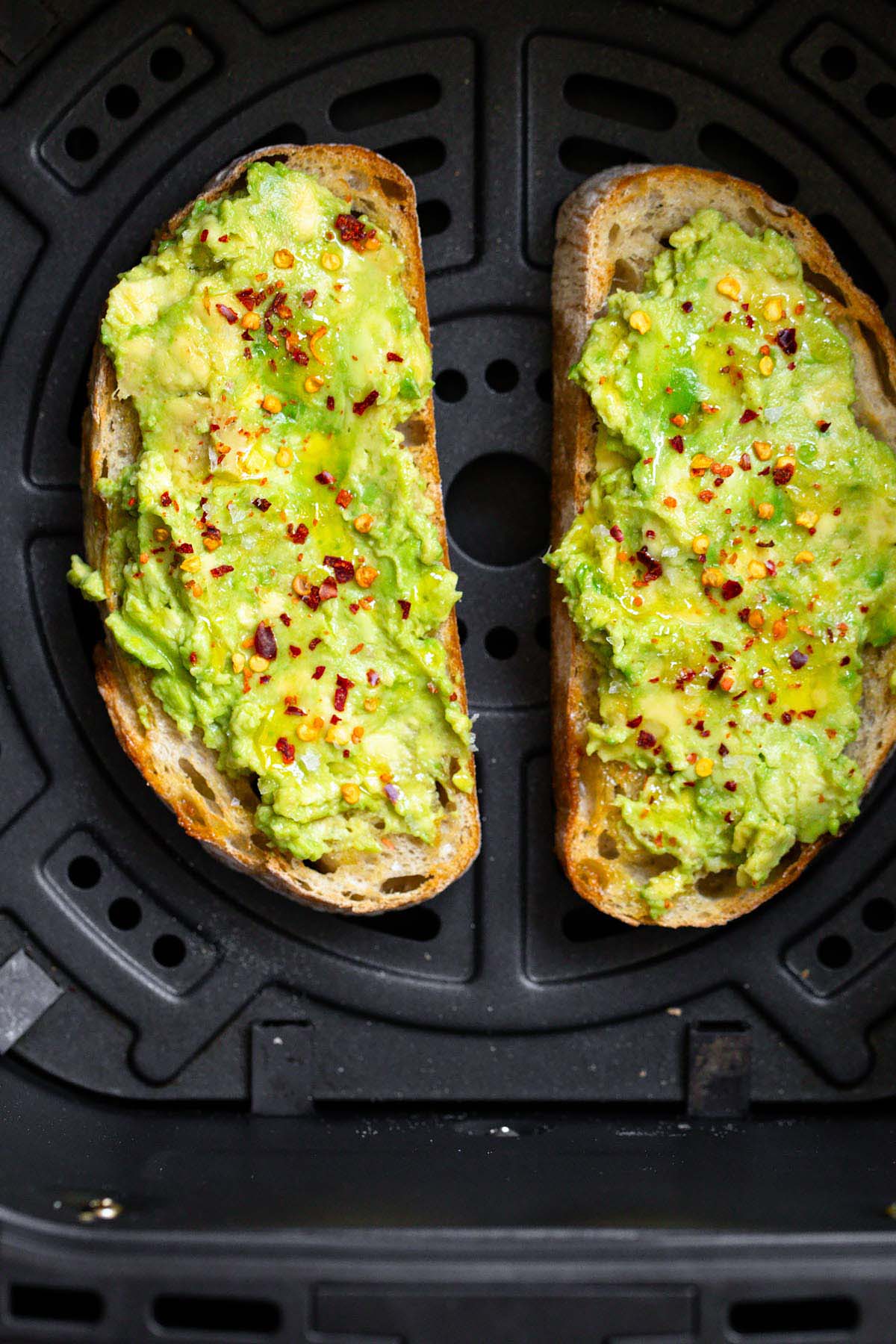 Avocado toast in the air fryer