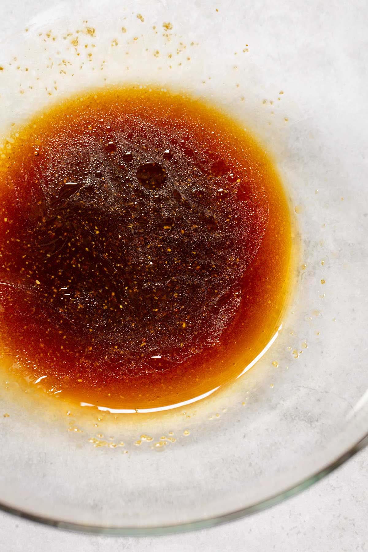 Teriyaki sauce mixture in a bowl