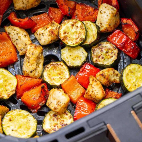 air fryer chicken and vegetables
