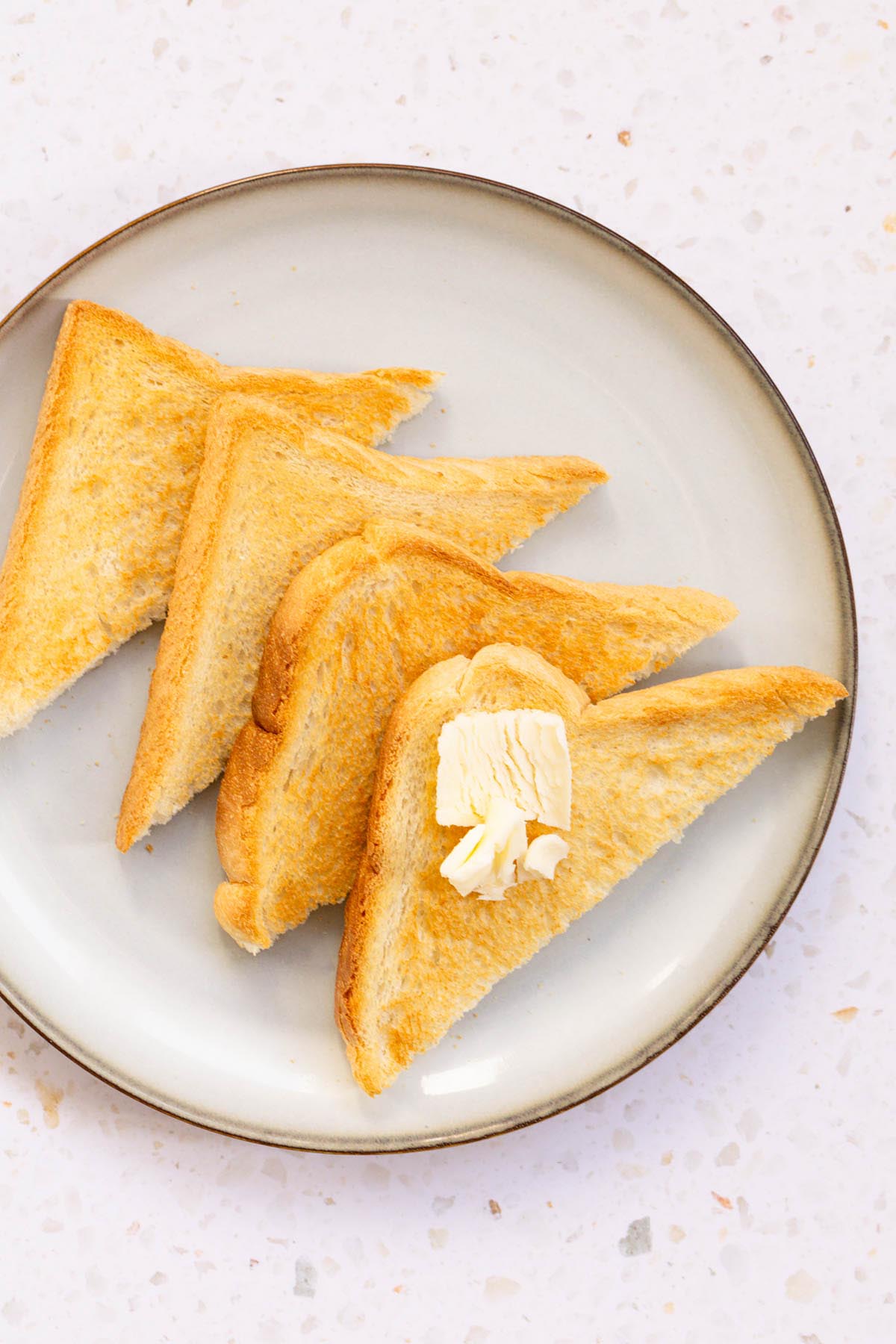 Air fryer toast slices with butter
