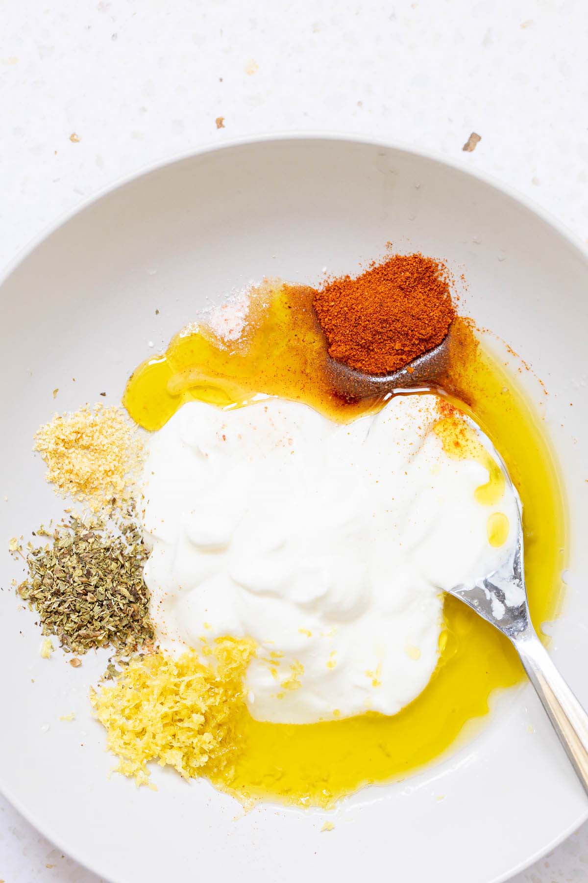 Marinade ingredients in a bowl
