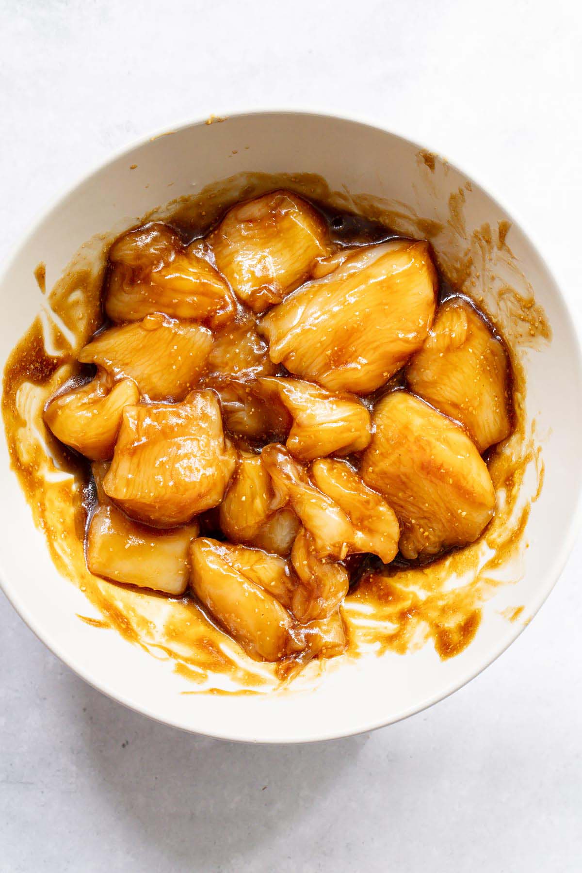 Chicken coated with seasonings