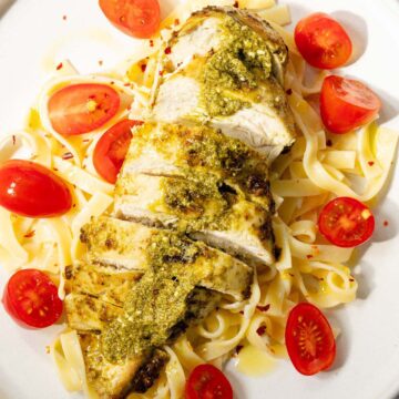 Air fryer pesto chicken