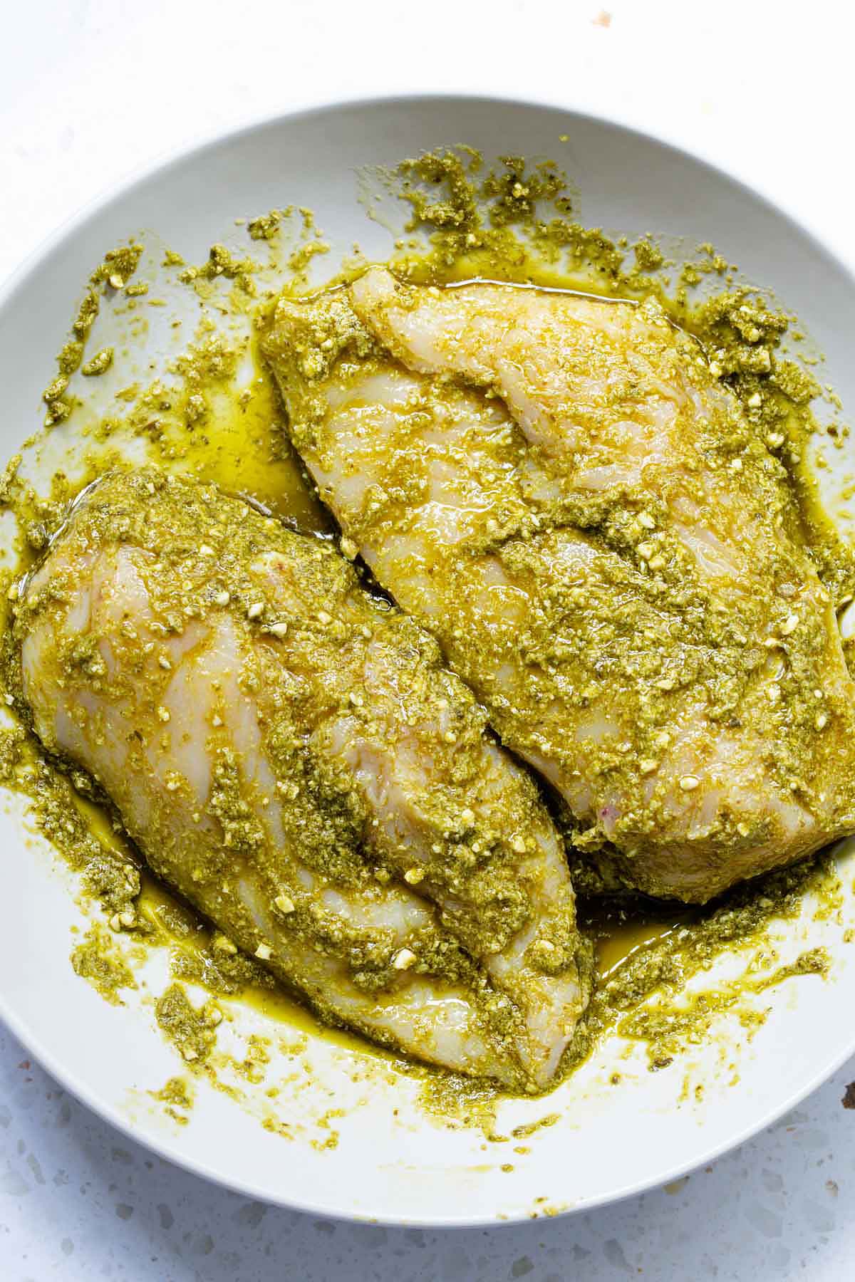 Chicken marinated in pesto