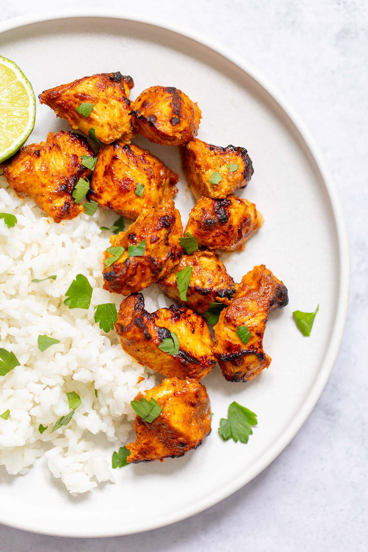 Air fryer tandoori chicken with rice