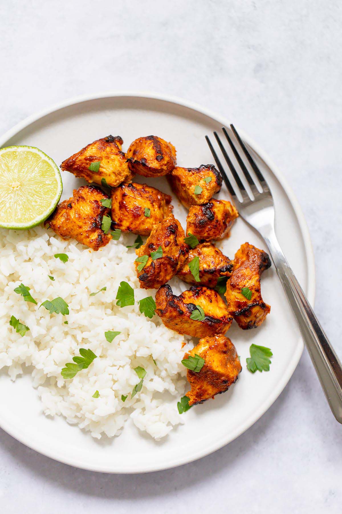 Air fryer tandoori chicken with rice