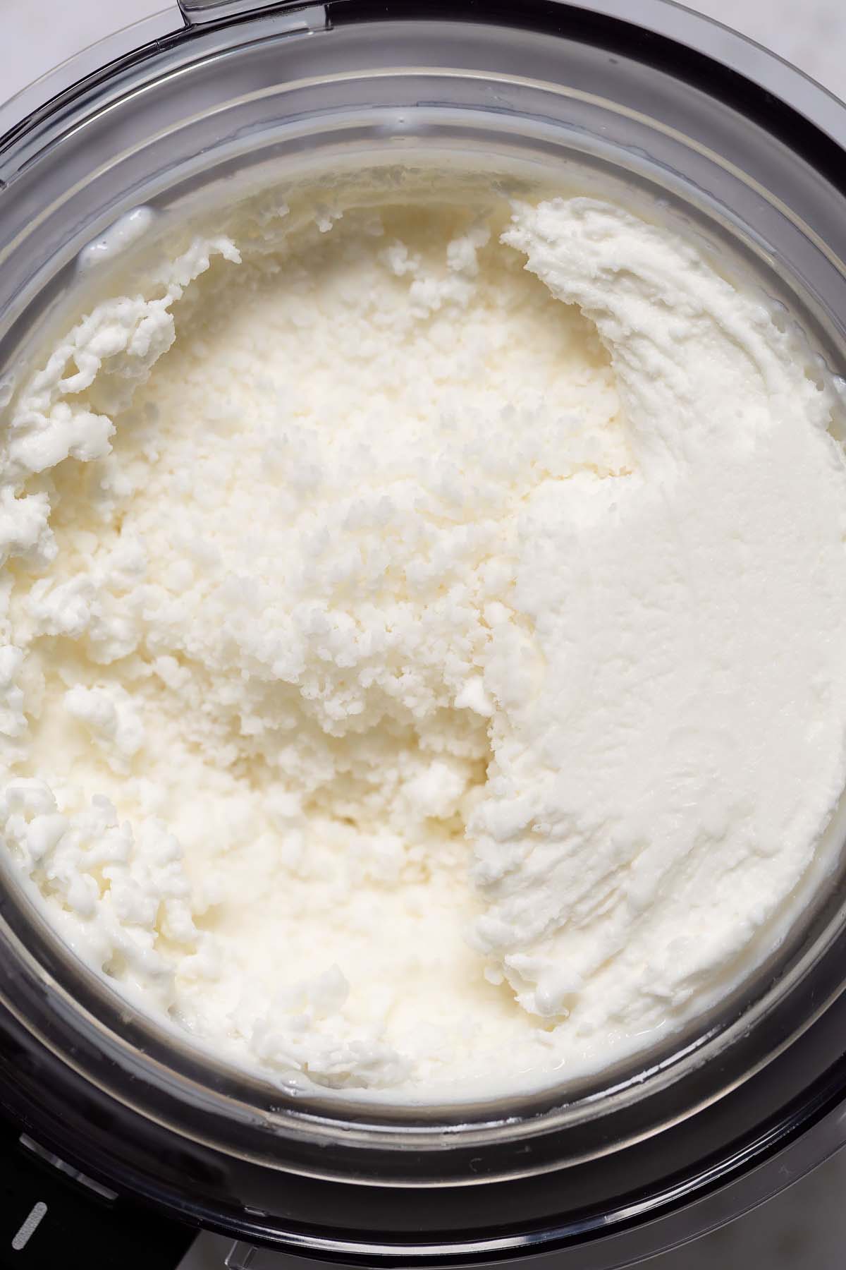Creami ice cream after processing